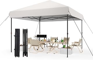 10X10 Pop Up Canopy Tent,Commercial Street Vendors Party Tents, Instant Outdoor Sun Shade for Events, Parties, Camping- Commercial Gazebo with Roller Bag,8 Stakes & 4 Sandbags