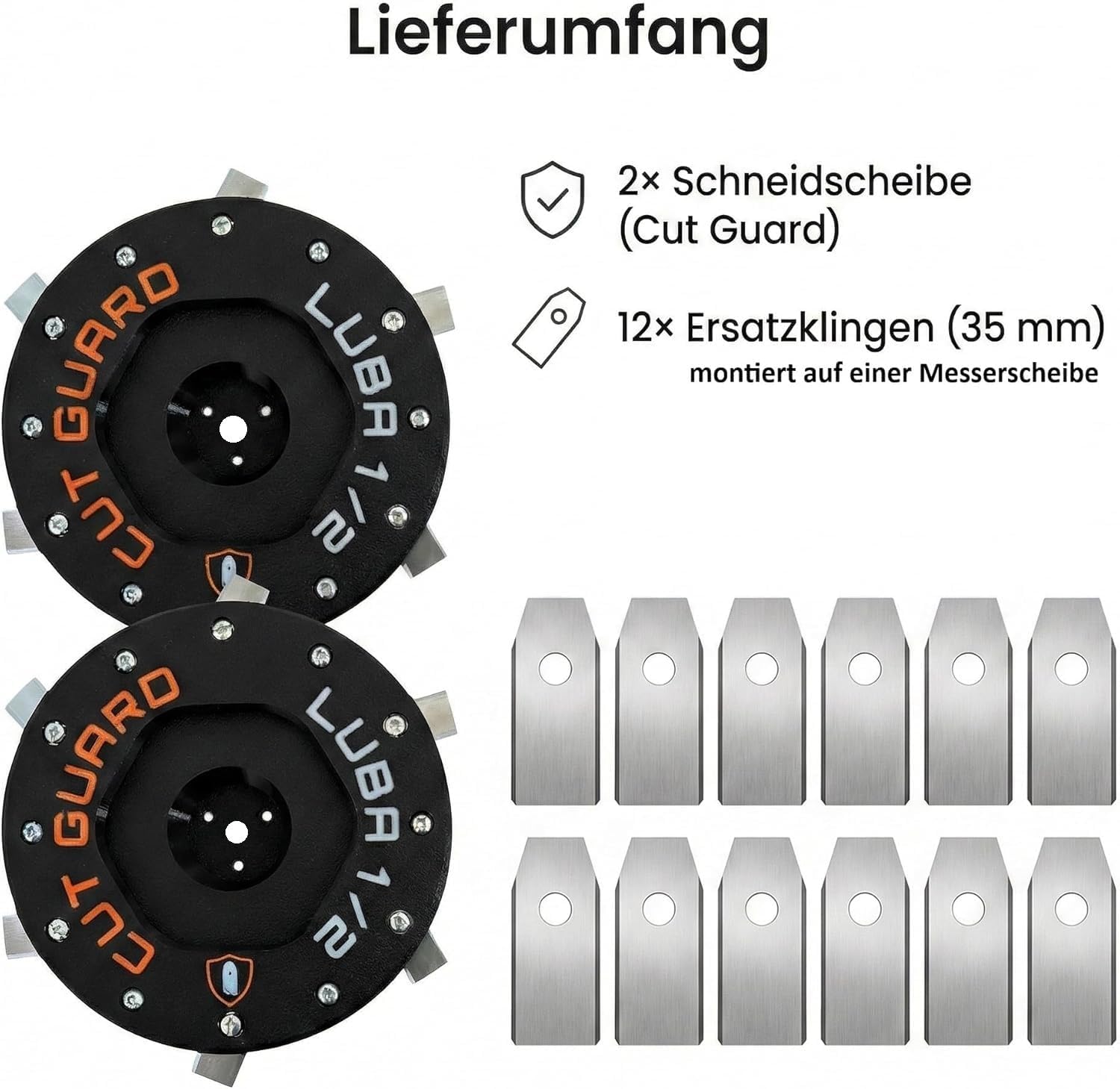 2 dischi per coltelli compatibili con Mammotion LUBA 1 AWD e LUBA 2 AWD fino all'anno di costruzione 2024, set di 18 lame per robot tosaerba, disco di ricambio per taglio preciso del prato