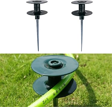 Garden Hose Roller Guide with Smooth Resin Wheel and Zinc Spike for Protecting Plants and Easy Watering Setup, 2pcs(2pcs)