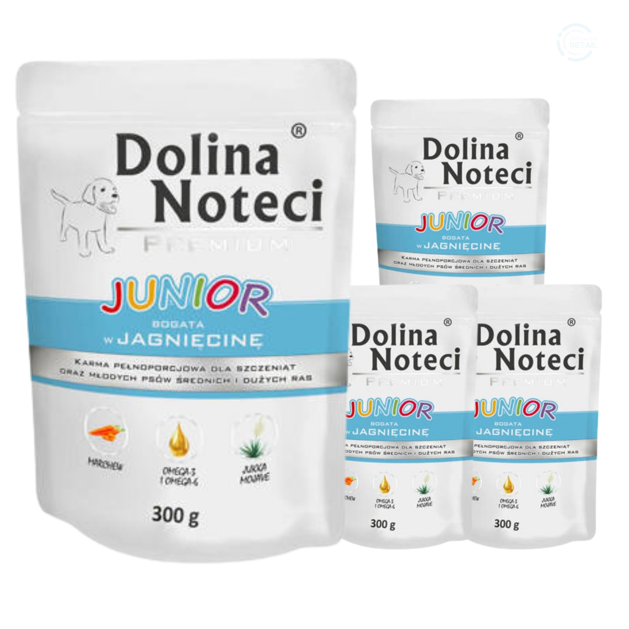 Dolina Noteci Premium Give Your Puppy the Best Start with Junior Wet Dog Food Loaded with Nutrients, Essential Proteins & Pure Natural Goodness! (Lamb, 4x300g) — image 1