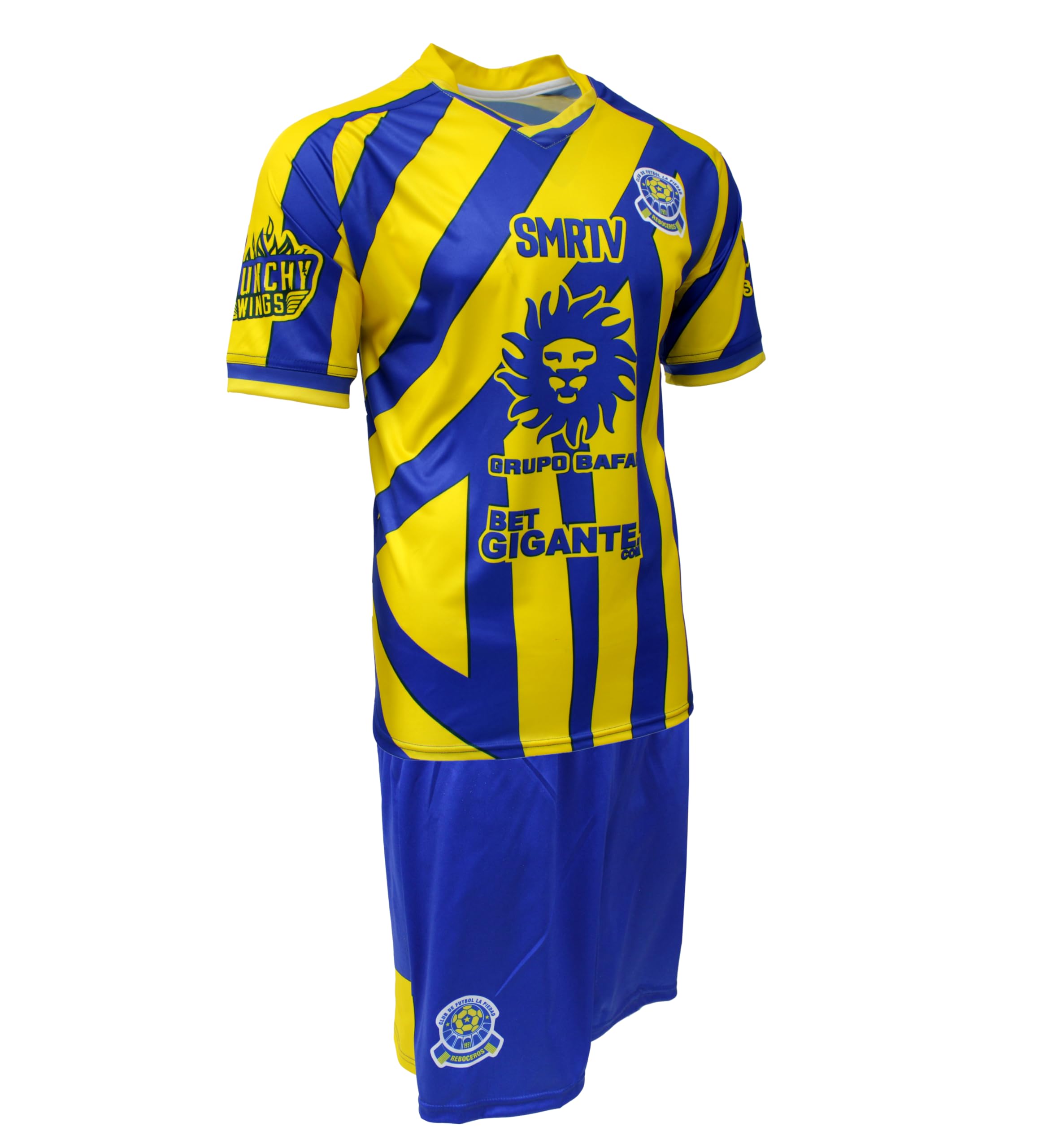 ARZA Men's Mexico La Piedad Home Soccer Kit Uniform Short Sleeve Jersey/Shorts (Yellow, X-Large)