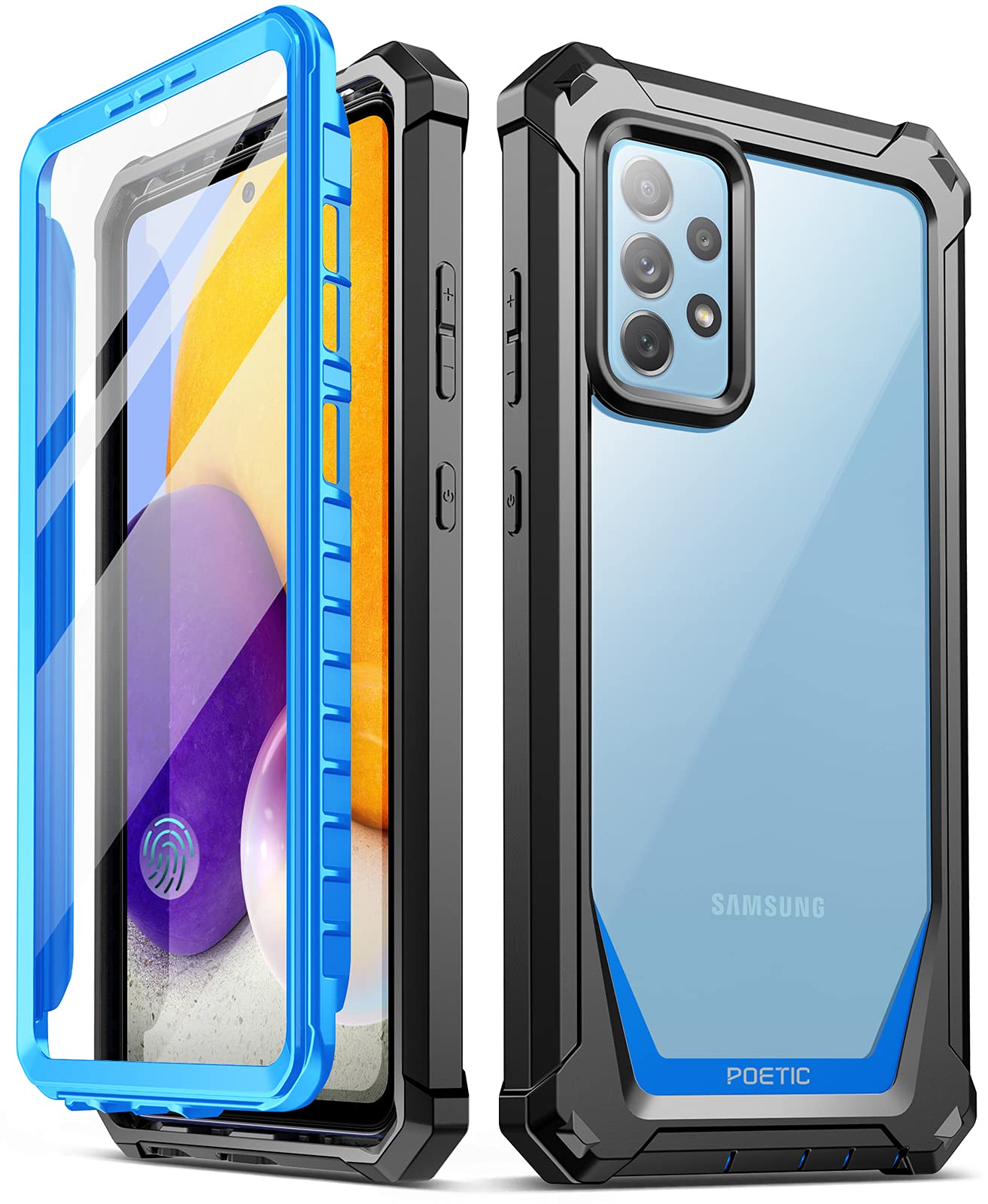 Poetic Guardian Hülle Für Samsung Galaxy A72 – Stoßfest, Mit Displayschutz, Fingerabdruck-ID Kompatibel, Grün