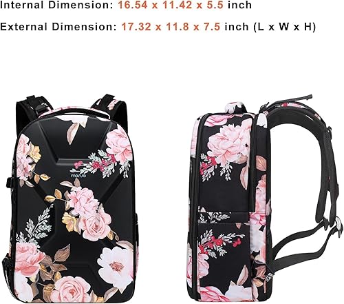 Miniatura 8 de MOSISO Mochila para cámara, DSLRSLRsin espejo, bolsa para cámara de fotografía de peonía, funda rígida impermeable con soporte para trípode y