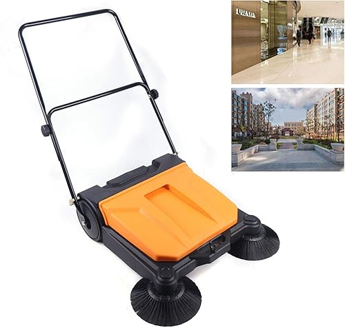 Miniatura 2 de TFCFL Barredora de barrido manual de 26 ", barredora manual industrial de empuje barredora de piso barredora de piso plegable para la industria