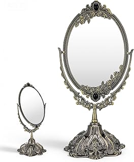 Espejo de maquillaje vintage de doble cara co...