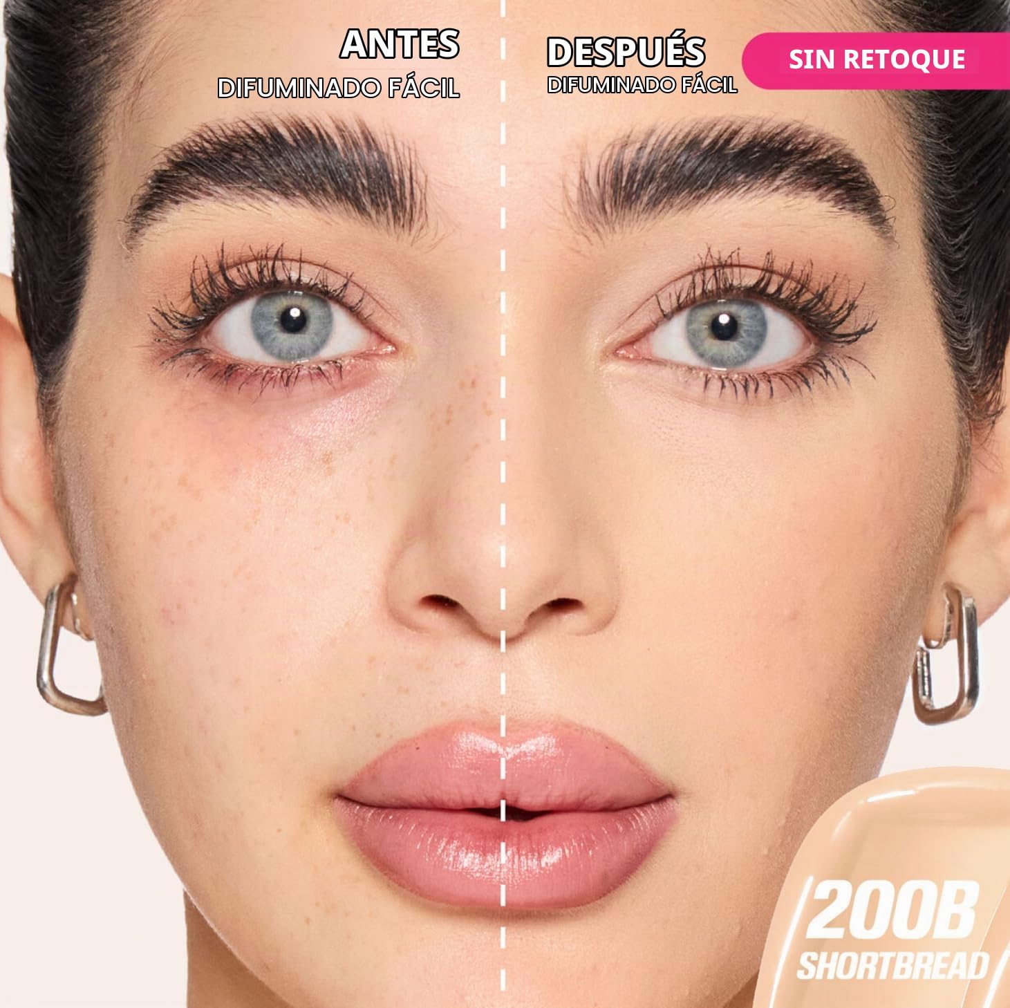 HUDABEAUTY ORIGINAL | Easy Blur Natural Airbrush Foundation - Base de maquillaje | 30 ml | by BELLA | (200B SHORTBREAD, 30 ml (Paquete de 1))