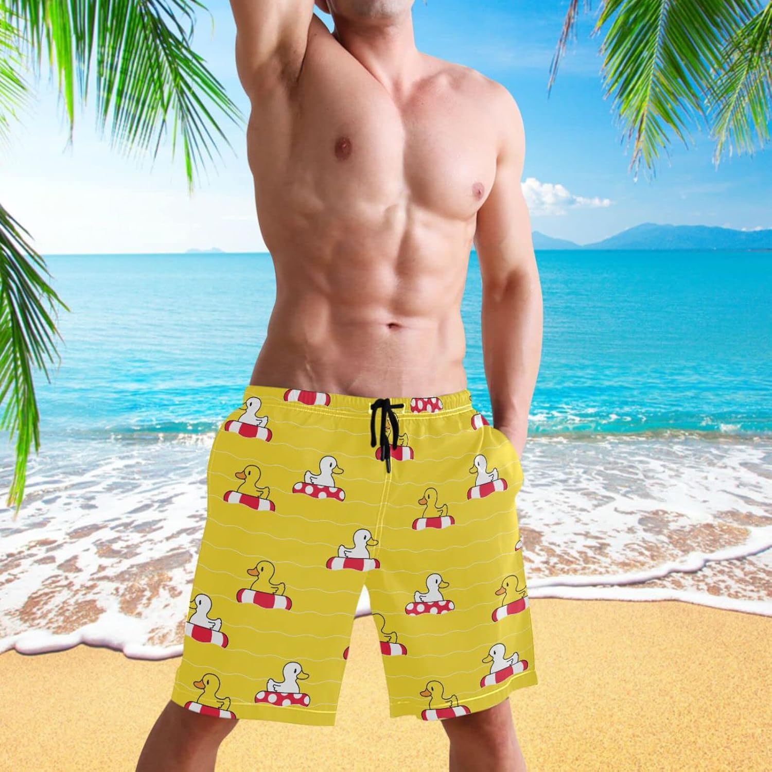 visesunny メンズ ノベルティ ビーチ ショーツ 速乾 スイムウェア スポーツ ランニング スイムボード ショーツ 水着 ポ