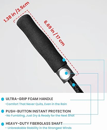 Miniatura 7 de Baraida Paraguas de golf grande de 626872 pulgadas, extra grande, doble dosel ventilado, resistente al viento, impermeable, paraguas de golf de