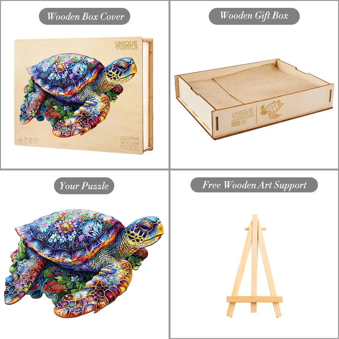 Schildkröten-Holzpuzzle Für Erwachsene – 230 Teile In Einzigartigen Formen, In Edler Geschenkbox