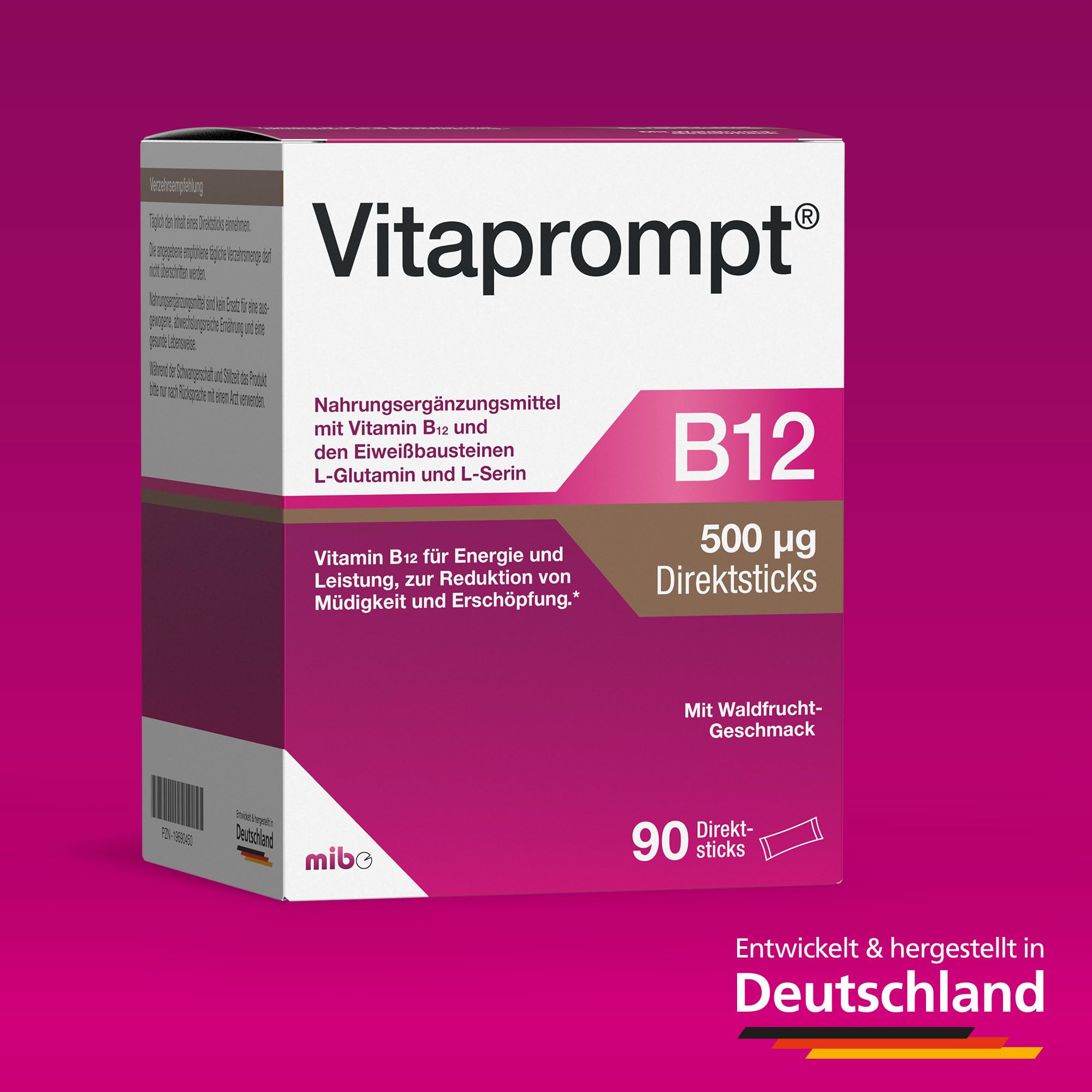 500 μg, Direktsticks, für Energie und Nerven, 90 Stück