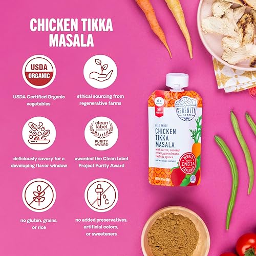 Vista 11 de Serenity Kids Bolsas de alimentos para bebés de más de 6 meses hechas con carnes de origen ético y verduras orgánicas, bolsa sin BPA de 3.5 onzas