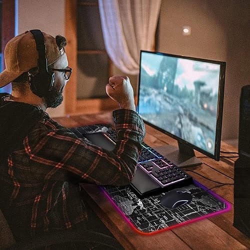 Miniatura 6 de Mouse Pads Gaming Laptops Mouse Pad Anime Carpet Mause Backlit Desk RGB Mat Mousepad Led Gamer Accessories Computer Cabinet Mats Pc 40X80X4CM