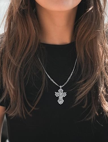 Miniatura 5 de INFUSEU Regalos religiosos únicos para hombres y mujeres, collares con colgante de San Miguel, San Cristóbal, San Benito, Virgen María