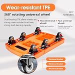 Voipvvii Folding Hand Truck 500lbs, Portable Heavy Duty Dolly Cart, 6 Wheels Collapsible Luggage Cart with 2 Elastic Ropes - Compact Trolley Cart Easy Moving - Ideal Hand for Travel and More