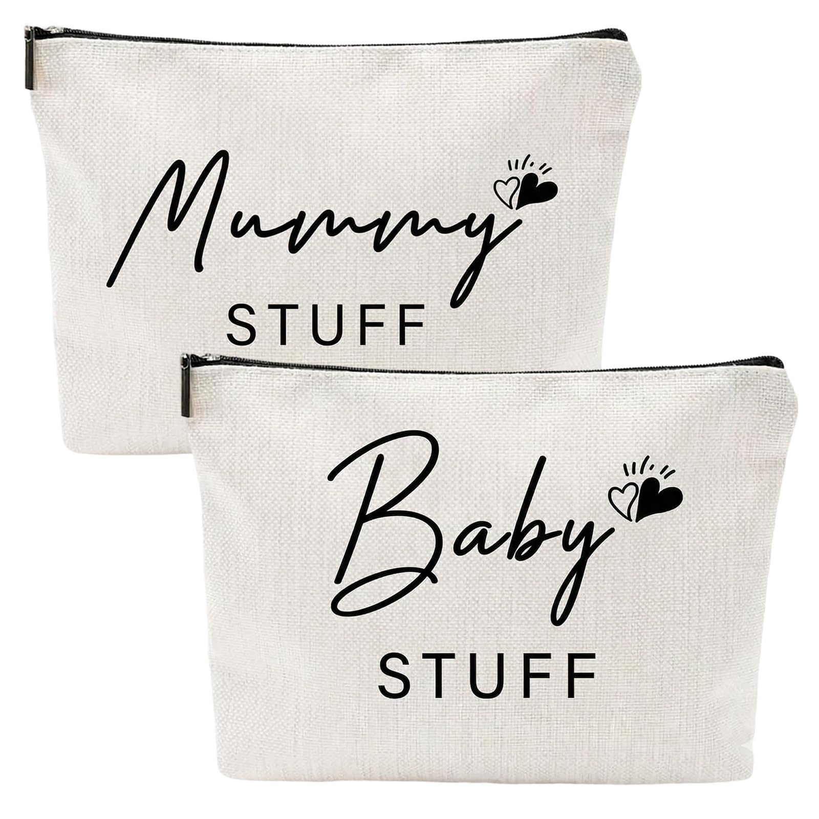 2 Cadeaux pour Futures Mamans, Cadeau Bébé, Cadeau pour la Fête des Mères, Sac Maman avec Fermeture Éclair pour Trousse de Naissance et Nouveau-Né, Sac pour Baby Shower, Hôpital et Accouchement