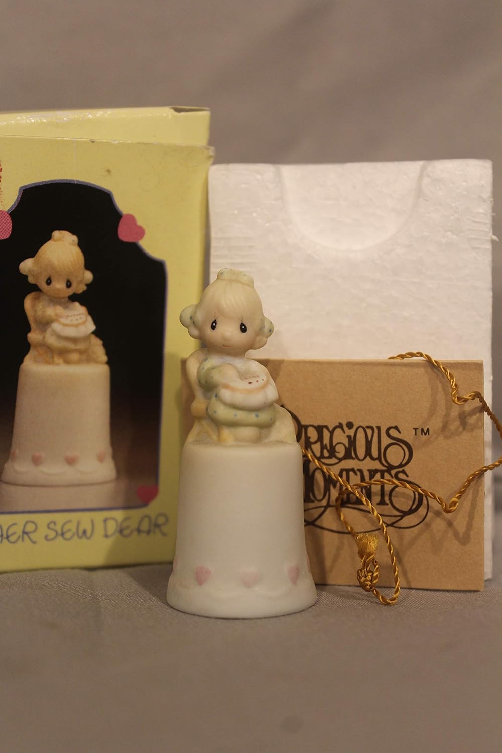 Precious Moments Mother Sew Dear Porcelain Thimble