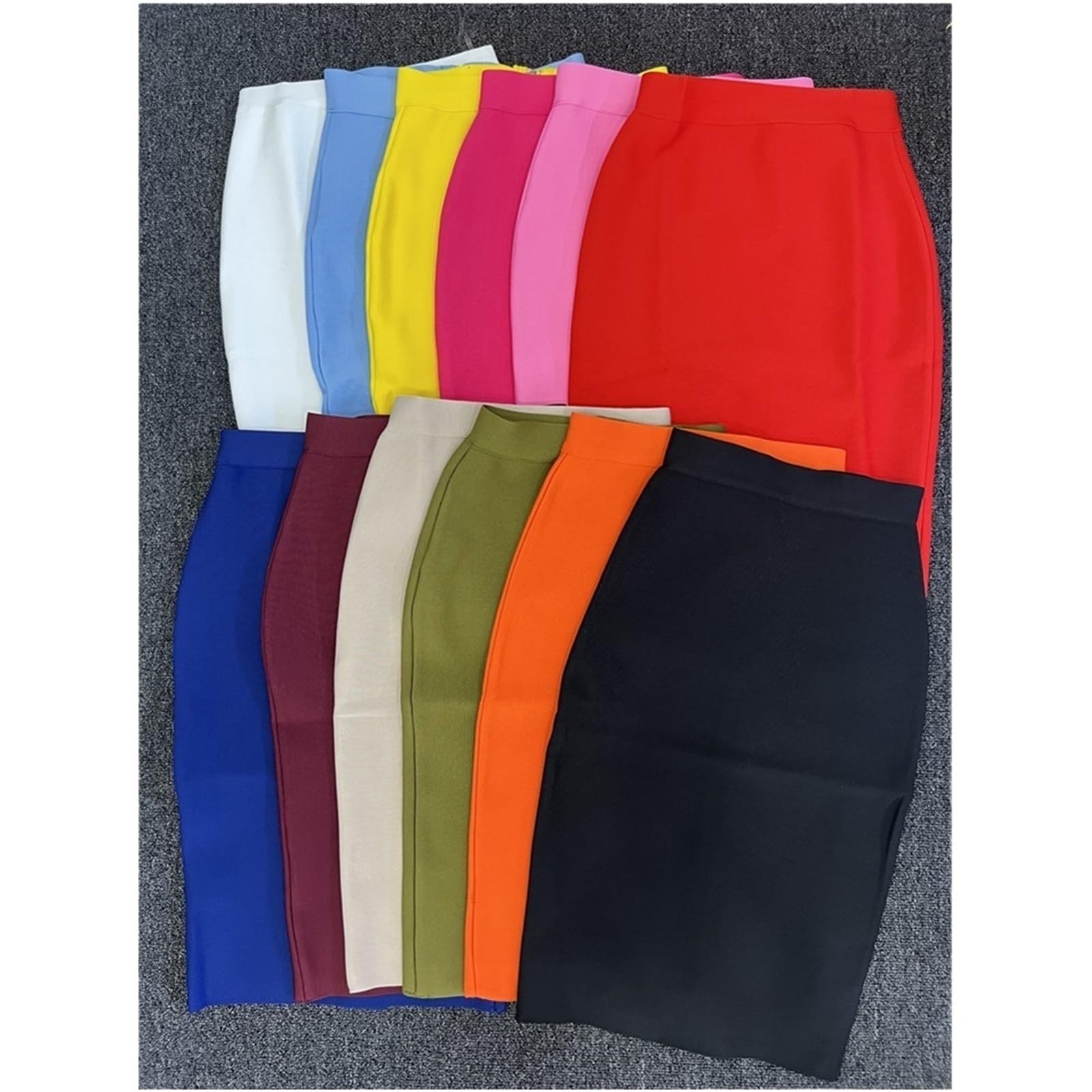 Gonna a Tubino Aderente Estiva da Donna, Lunghezza al Ginocchio 60 cm, Elegante, Ufficio, Lavoro, Formale