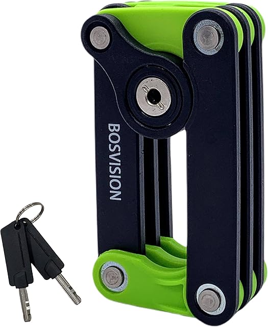 Bosvision Folding Bike Lock Padlock, 12 Steel Bars (78cm) with 2 disc keys and mount bracket
