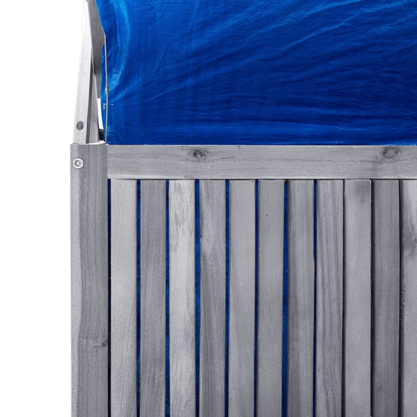 Caja con celosía gris 99 x 55 x 160 cm de madera de acacia, contenedor de jardín, baúles y baúles para exteriores, porta herramientas de jardín, puf de exterior Decor muebles