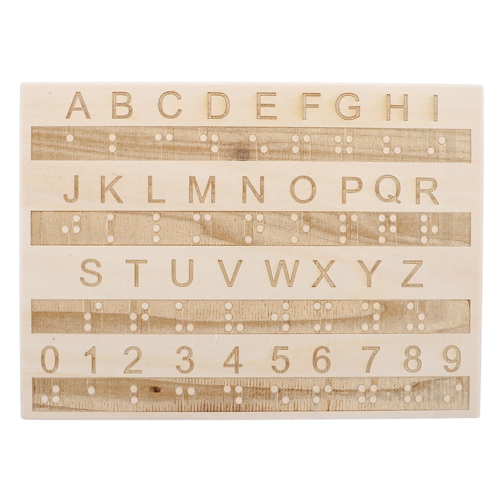 Abaodam Wooden Braille Board for Visually Impaired Child to Learn Braille, can Be Read Using the Hands