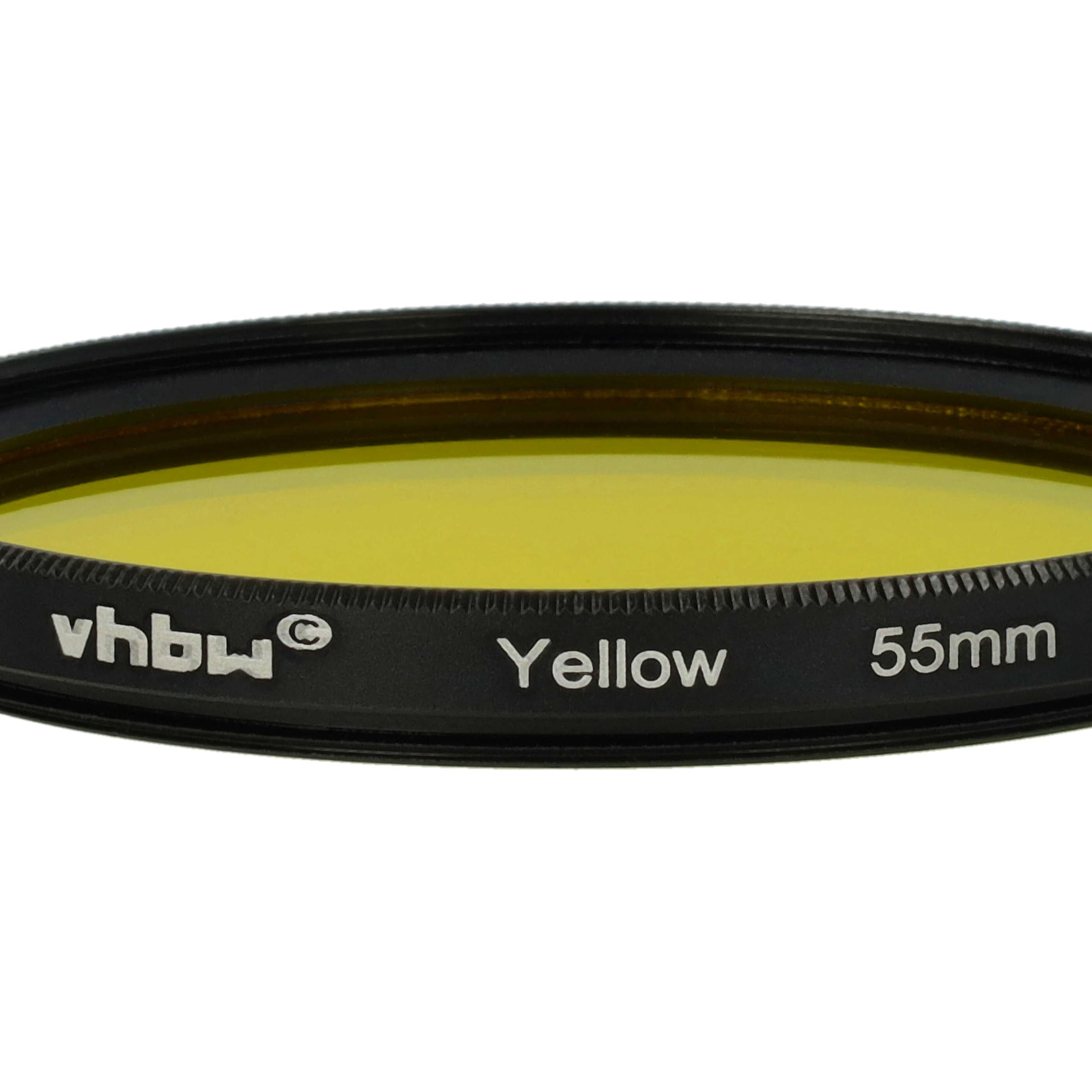 vhbw Uniwersalny kolorowy filtr żółty do obiektywów aparatu z gwintem filtra 55 mm - żółty filtr