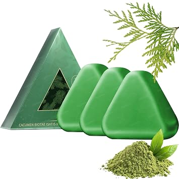 Nature Triangle Shampoo Bar, Usman Grass Shampoo Bar, 4.23 Oz Nature Seven Green Soap Shampoos Bars for Growth, Strengthening, Thickening & Volumizing 3 Pcs