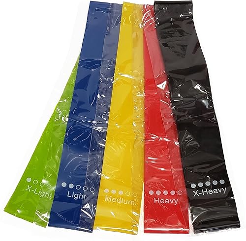 Miniatura 2 de Juego de bandas de resistencia - látex natural - Juego de 5 bandas - Aumento de la eficacia de los ejercicios