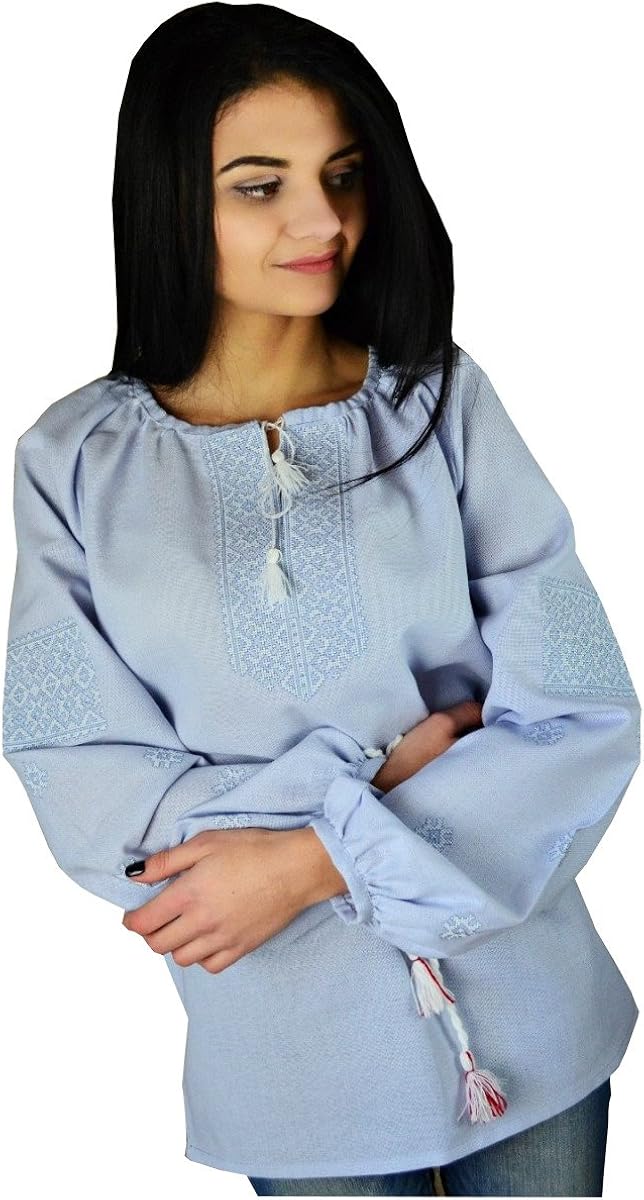 Ukrainian Embroidered Folk blouse for women"Frosty" (Vyshyvanka). at