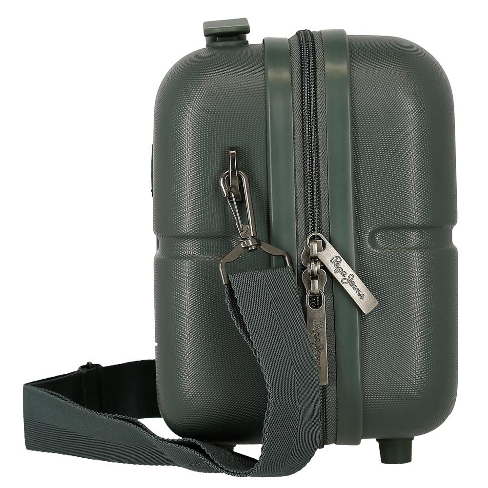 Pepe Jeans Accent Neceser Adaptable con Bandolera Verde 29x21x15 cms Rígido ABS 9,14L 0,84 kgs