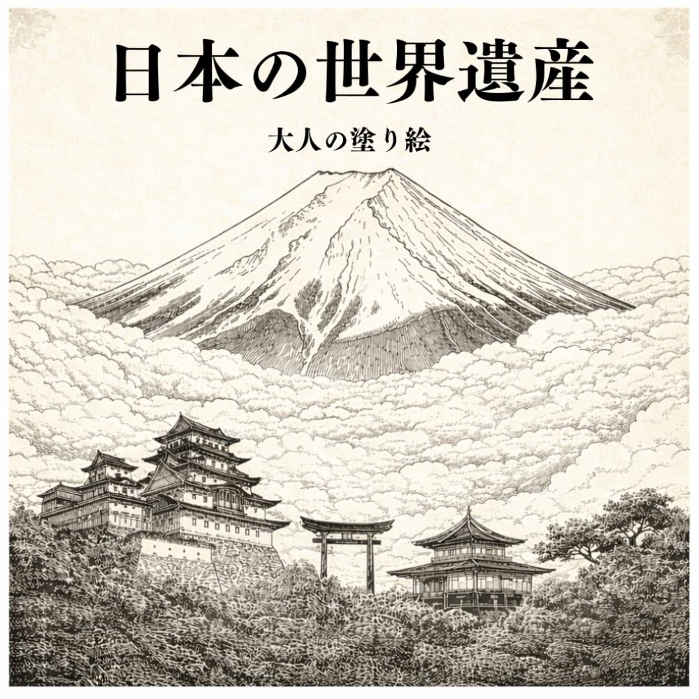 日本の世界遺産　大人の塗り絵