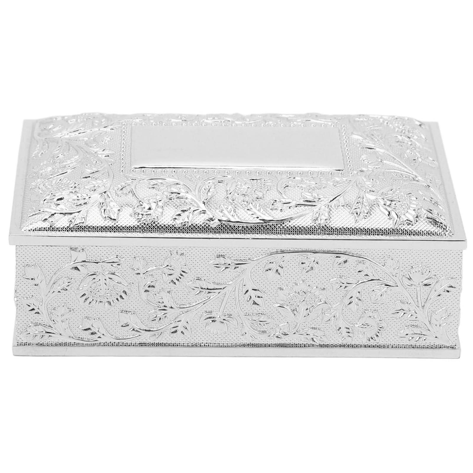 HDOYTXXM European Vintage Hinged Lid Jewelry Box with Spacious Compartments for Rings Necklace Organizing on Dresser European Vintage Rings Organizers