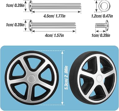 4Pcs Suitcase Replacement Wheels Luggage Castors Wheel Kit(V50-53mm)