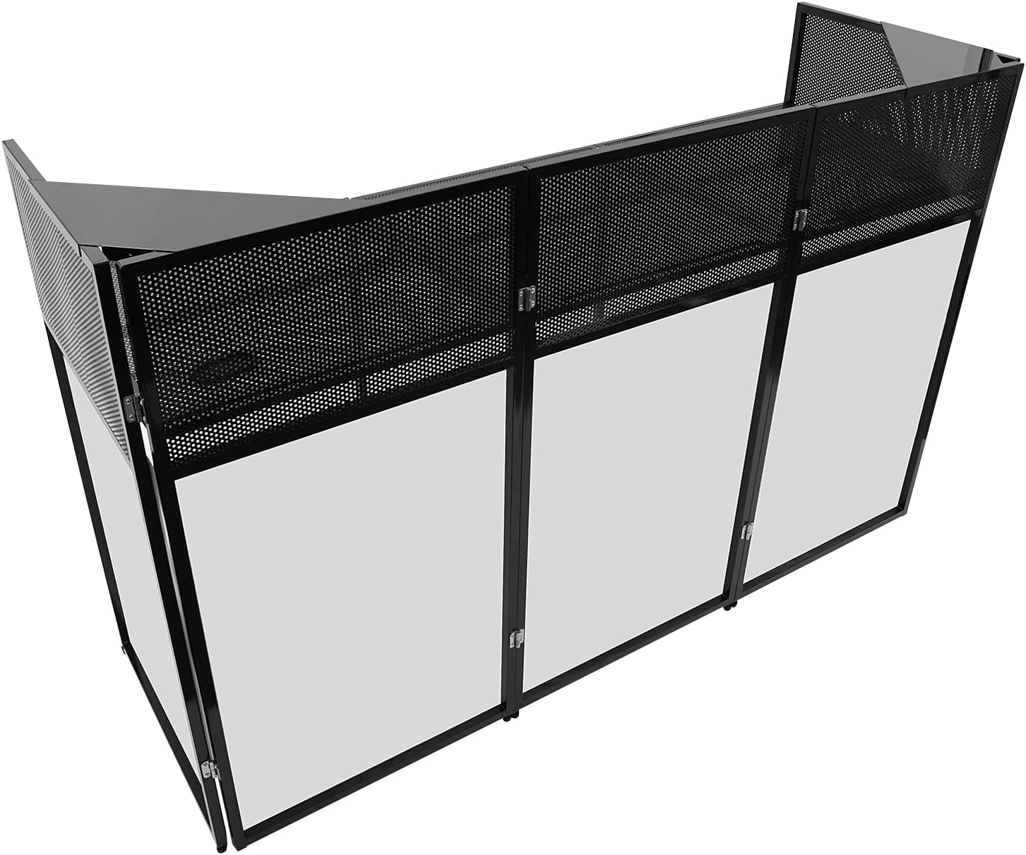 DJ Booth Table, 44lbs Load Large Duty Event Backdrop Screen Portable Foldable Detachable Metal Frame Freestanding Light Projector Display Scrim Panel with Carrying Bag for Events Party Wedding Scenes