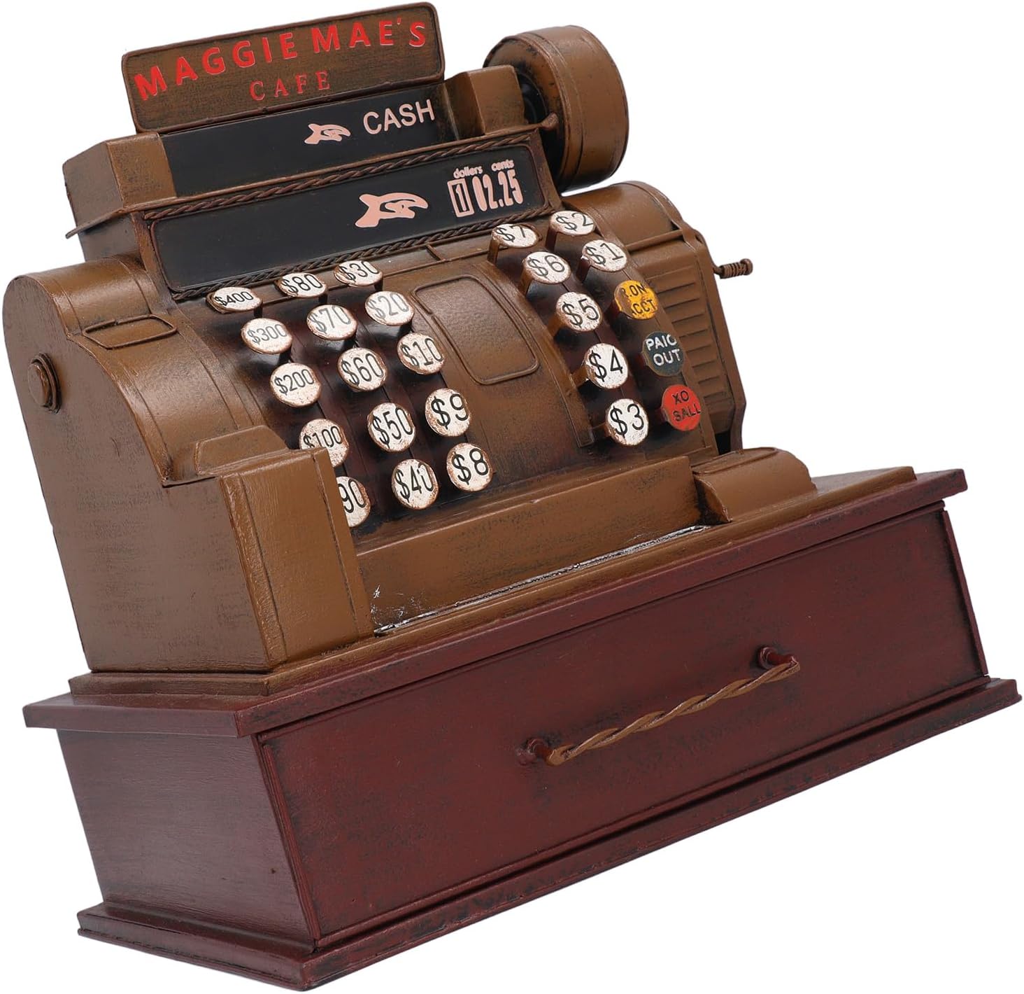 Vintage Cash Register, Handmade Iron Construction Stress Relieving Desktop Decor Toy Cash Register, Trinket Box with Multifunctional Use for Home Office Decoration Jewelry