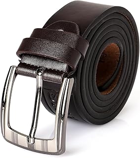 حزام جلد للرجال - كاجوال وشبه رسمي - بني