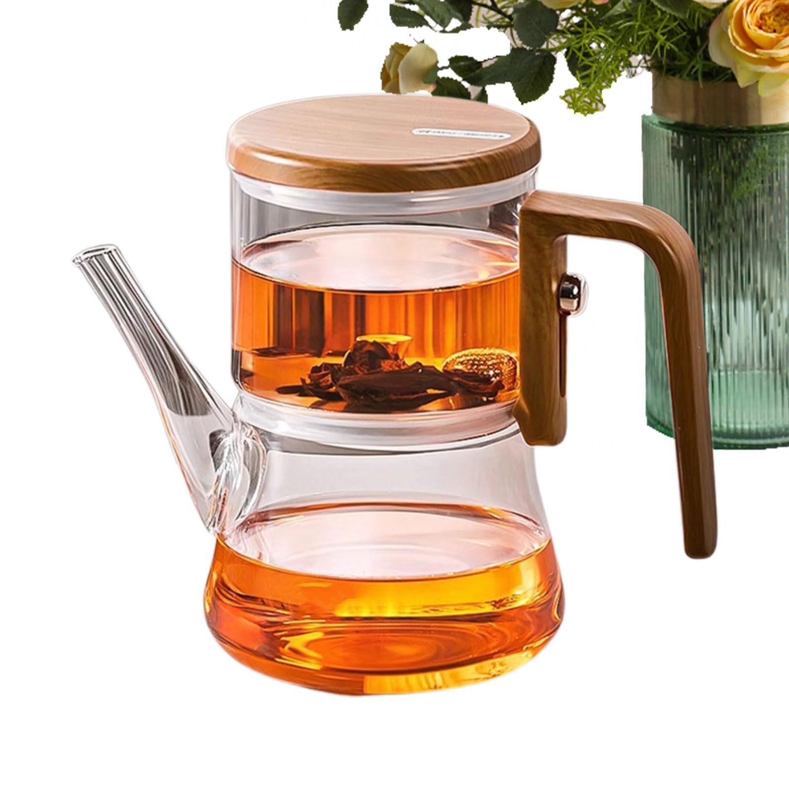 Théière en verre – Bouilloire transparente de séparation de l'eau | théière résistante à la chaleur | Appareil de brassage en verre trempé haute résistance, équipement de service professionnel