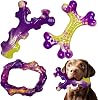 Dog Toys 3 Pack: Indestructible Dog Chew Toys for Aggressive Chewers, Tough Dog Toys for Medium Large Dogs, Durable Dog Toy to Keep Them Busy, Stop Boredom, Teeth Cleaning, Bacon Flavour