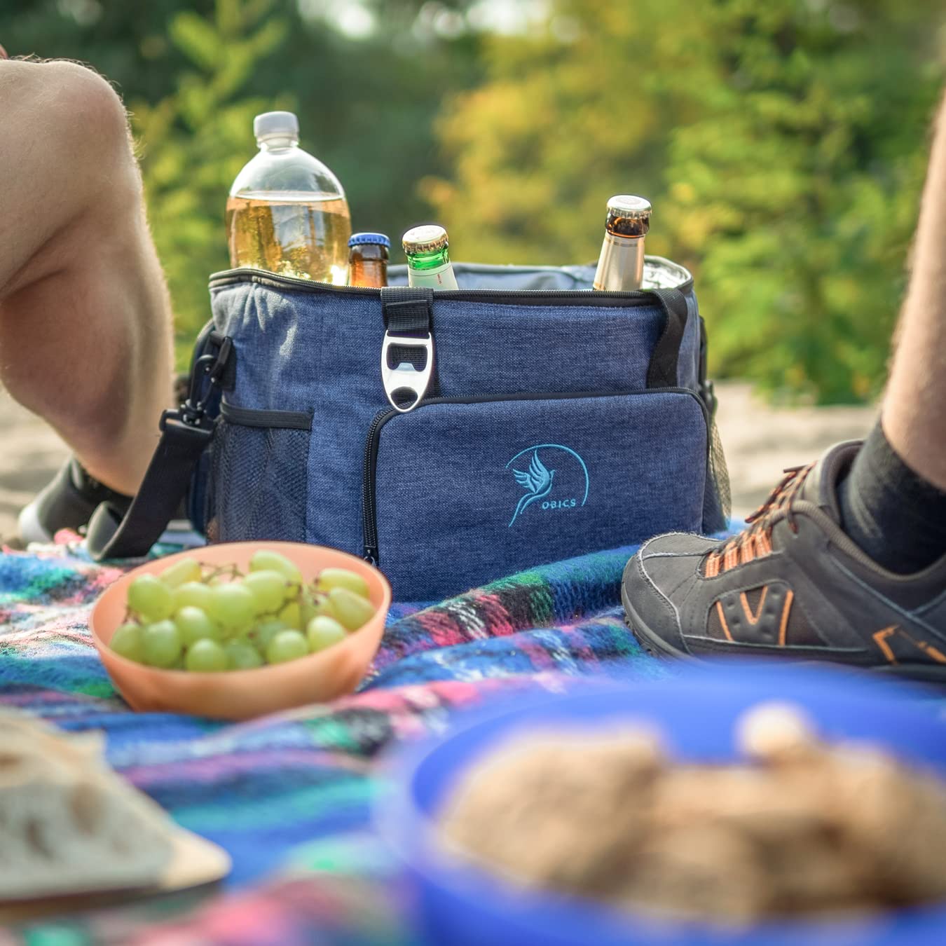 Obics® Kühltasche 20L & 30L (faltbar) 10-12 Stunden kühlen - isolierte Einkaufstasche & Lunchtasche mit Flaschenöffner & Auslaufsicherem PEVA-Material für Arbeit, Büro, Picknick, Einkaufen & Baustelle