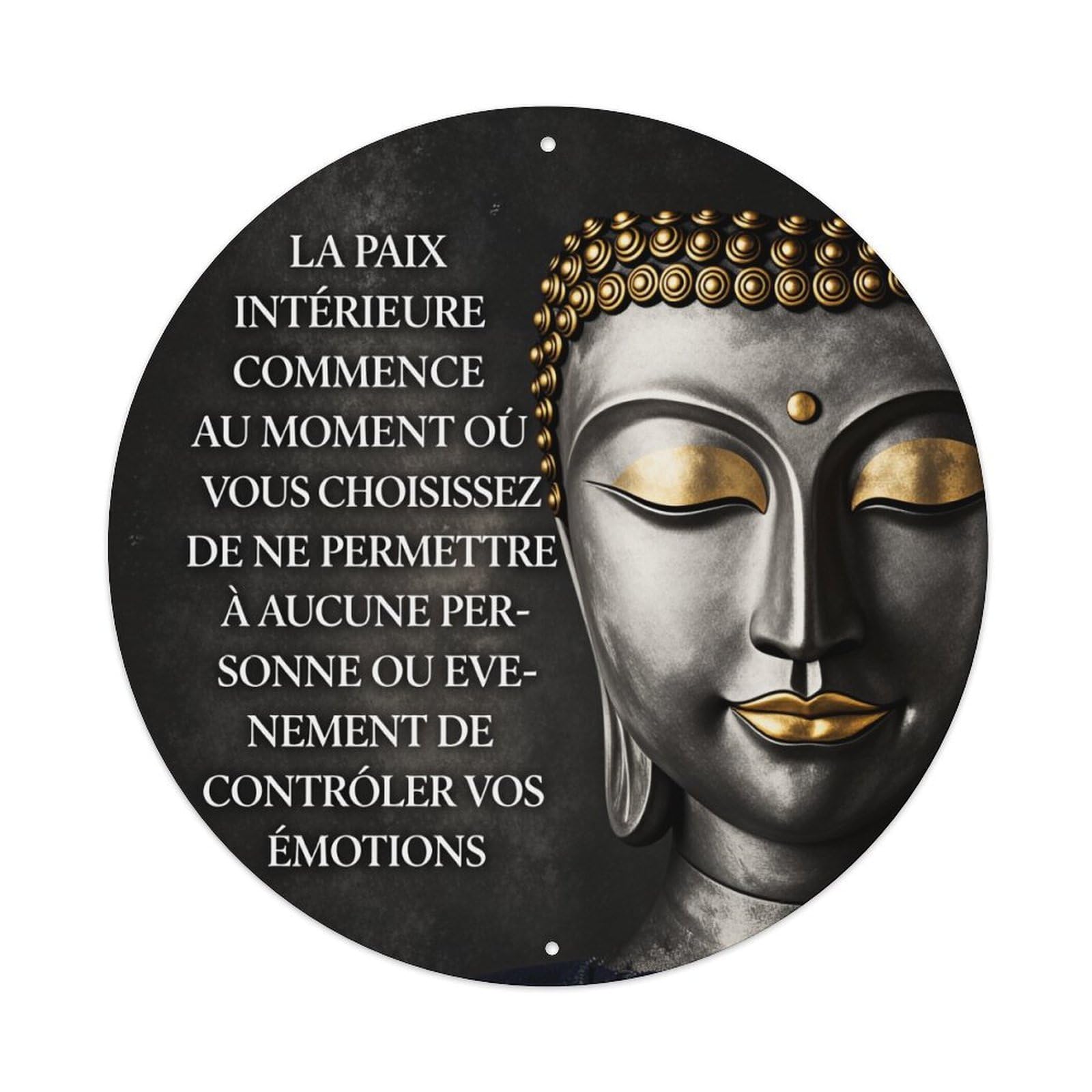 Buddha Face With Gold Accents Metal Tin Sign Vintage Garden Bedroom Cafe Bar Man Cave Home Wall Decor Metal Poster 8x8 inches