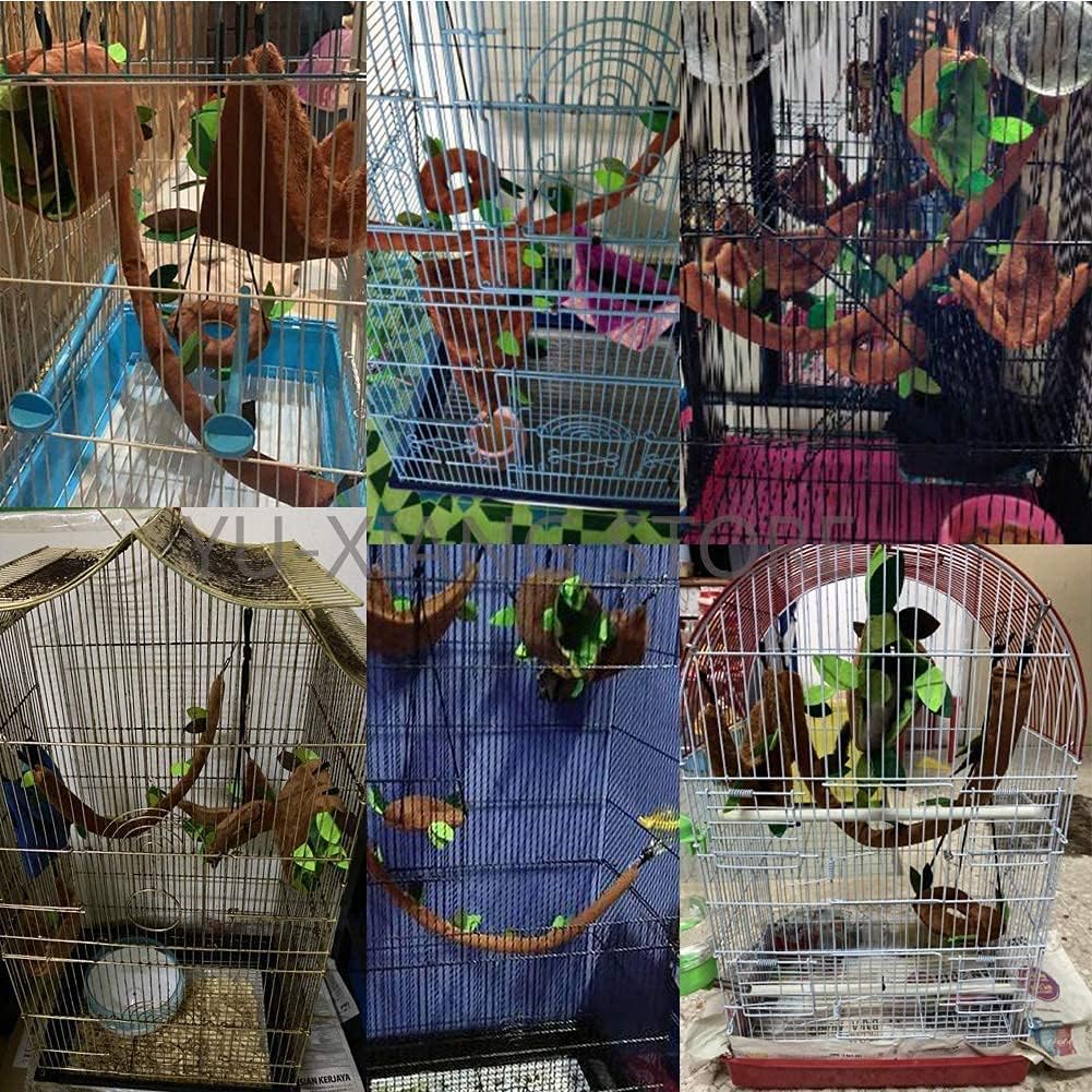 ISMARTEN 5pcs Hamster Hammock Small Animals Hanging Warm Bed House Cage Nest Accessories Forest Pattern Cage Toy Leaf Hanging Tunnel and Swing for Sugar Glider Squirrel Hamster Playing Sleeping 6 71BKT0aTOVS. AC SL1001