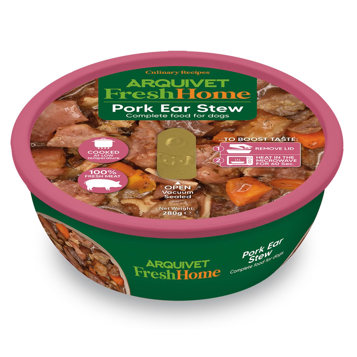 ARQUIVET Pack 9 Unidades - FreshHome - Estofado de Oreja de Cerdo para Perro - 280g - Alimento húmedo Completo para Perros