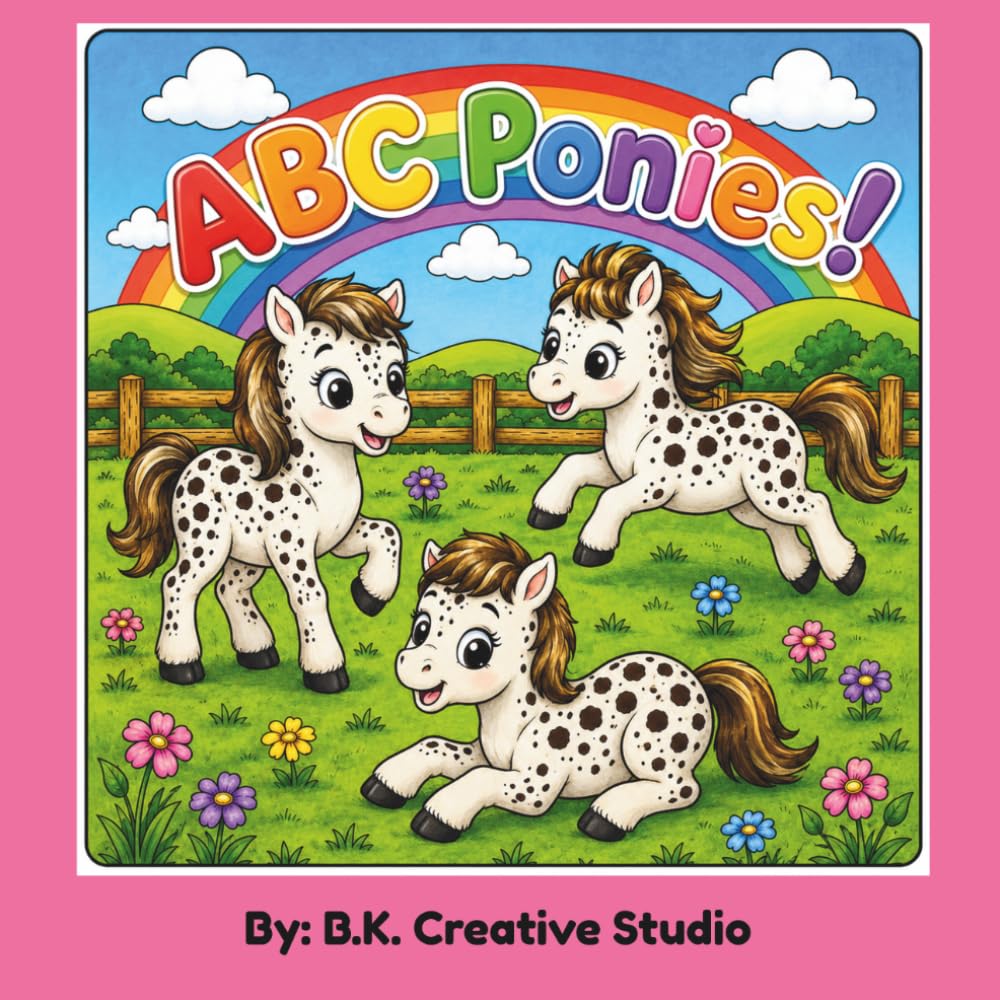 ABC PONIES: ABC Ponies Coloring Book: An Alphabet Learning Adventure Featuring Cute Ponies, Horse Facts, and Easy Coloring Fun for Kids