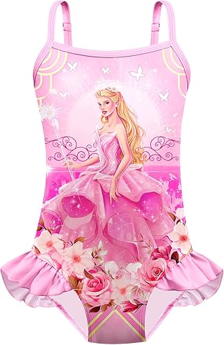 Kids Girls Princess Rash Guard Shirts Sets with Bikini Bottoms Swimsuit Bathing Suits 4-12 Years