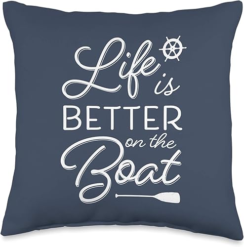 Boat Gear by Vine Mercantile Life is Better Cool - Almohada náutica con temática náutica, 15.7 x 15.7in, multicolor
