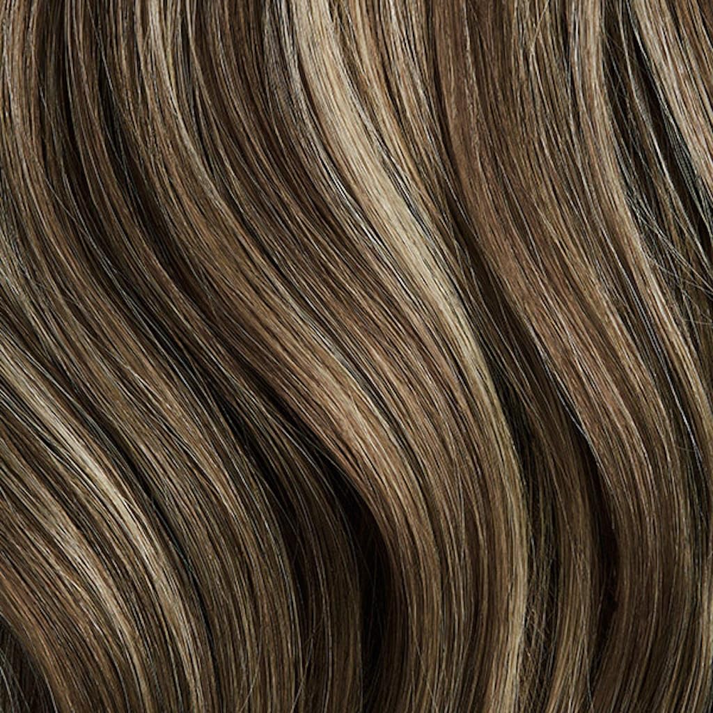 Luxy 100% Remy Human Hair Extensions for Thin Hair Thinning Hair Fill-Ins – 6 Seamless Wefts Multi-Dimensional Color Blend - Natural-Looking Volume & Coverage 80 grams 16" Ash Brown Highlights