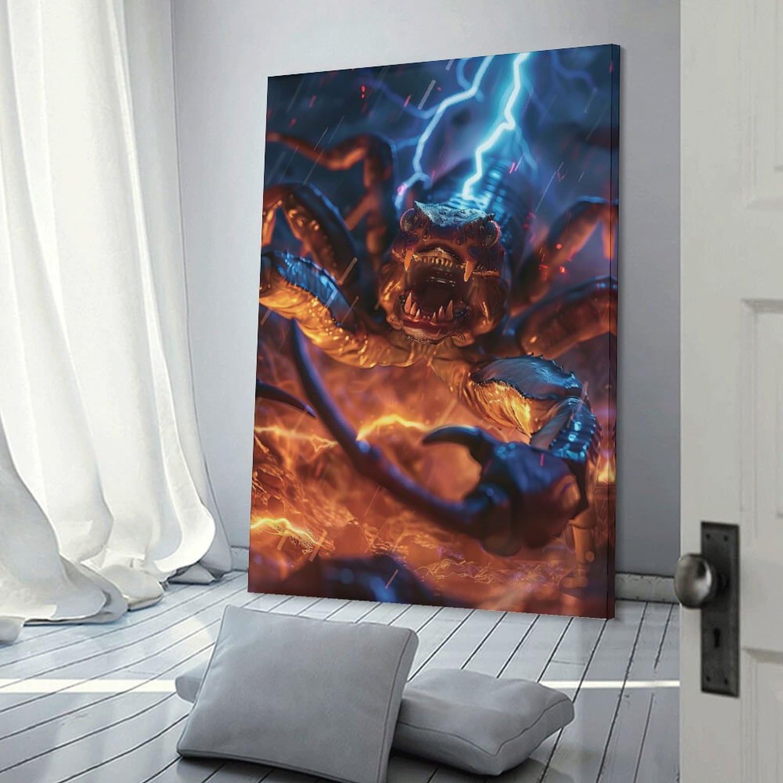 Junmoney Canvas Wall Decor Scorpion Lightning, 20x30inch(50x75cm), for Bedroom Decor, Cosy Corners Or Studios, Decorative Wall Art for Cosy Rooms