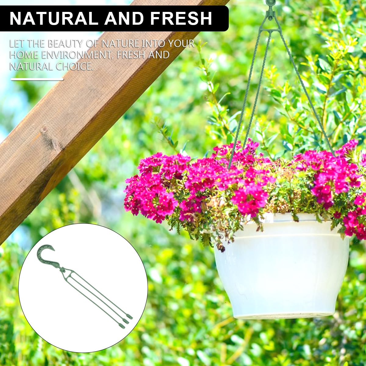 ZJIVQO 5PCS Plastic Hanging Basket Hooks - Image 4