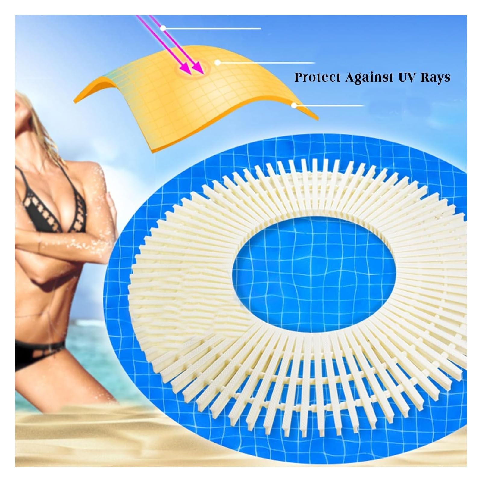 Rejillas para Piscinas, Rejilla de Drenaje Duradera para Piscinas - Sistema de Drenaje de 3 interfaces, Cubierta de plástico ABS Resistente para entradas de vehículos, Patios y terrazas (jue