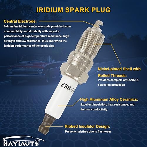 Miniatura 8 de HAYIAUTO Paquete de 4 bobinas de encendido UF491 y bujías de iridio XP5263 compatibles con BUICK CHEVROLET GMC PONTIAC SAAB SATURN 2.0L 2.2L 2.4L L4