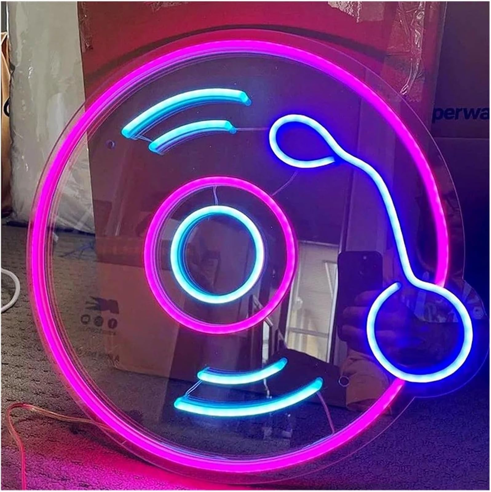 Zynther Neon lamp Colorful Letters Interior Lighting Neon Sign Recording Studio DJ Vinyl Record Wall Decor(4)
